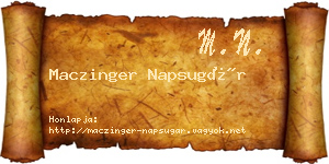 Maczinger Napsugár névjegykártya